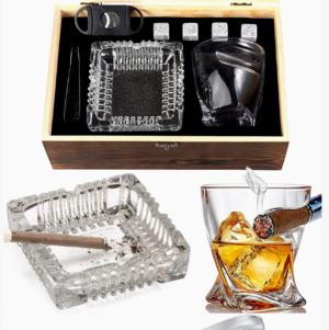 cigar whiskey glass set