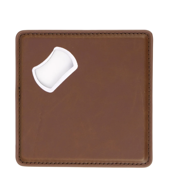 personalized 4 piece gift set – wallet, bottle opener, coaster & keychain